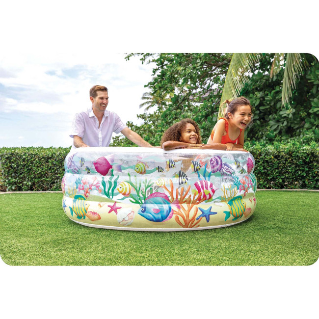 Бассейн надувной детский Intex 58480 Fish 152x56 см