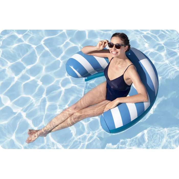 Крісло надувне для плавання Bestway Comfort Plush 43852 119 х 67,5 см, синє