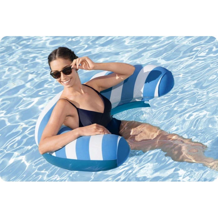 Крісло надувне для плавання Bestway Comfort Plush 43852 119 х 67,5 см, синє