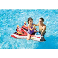 Пліт надувний з водяним пістолетом INTEX 57536 Літак червоний, 117 х 117 см