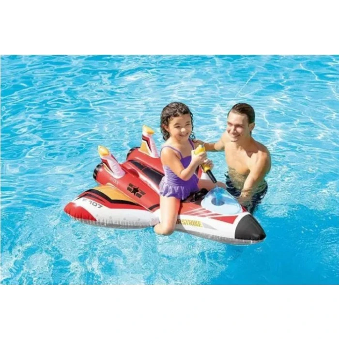 Надувной плот с водяным пистолетом INTEX 57536 Самолет красный, 117 х 117 см