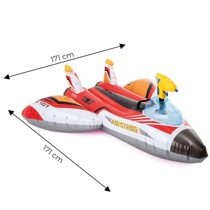 Надувной плот с водяным пистолетом INTEX 57536 Самолет красный, 117 х 117 см
