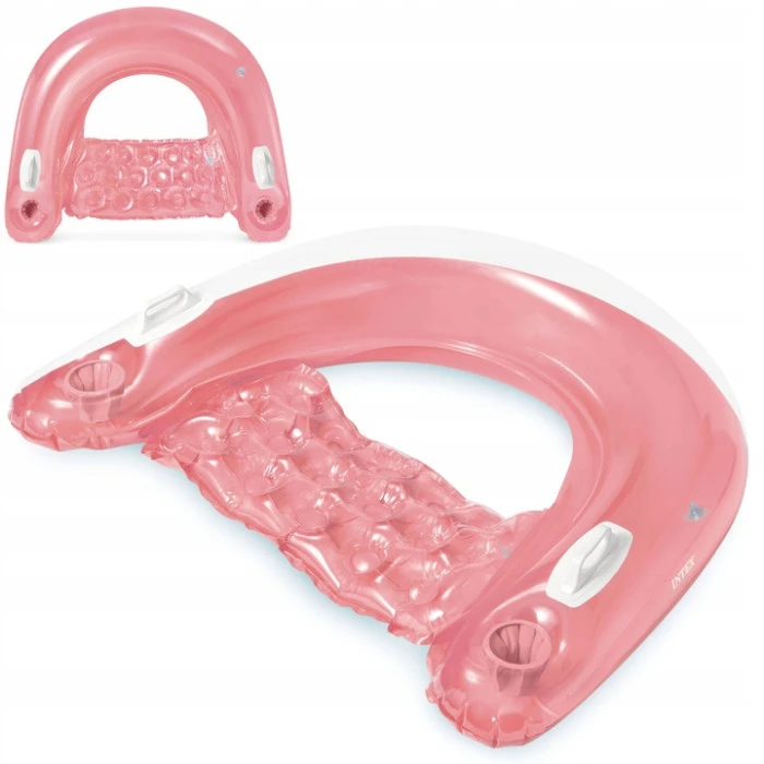 Надувное кресло для плавания INTEX 58859 розовое 147 х 99 см