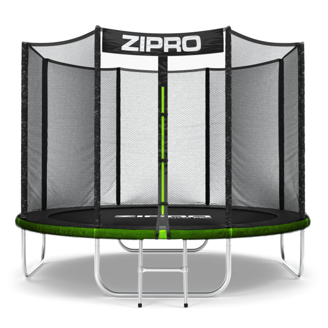 Батут Zipro Jump Pro с наружной сеткой 8 футов 252 см черно-зеленый