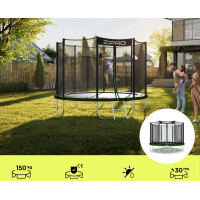 Батут Zipro Jump Pro з зовнішньою сіткою 8 футів 252 см чорно-зелений