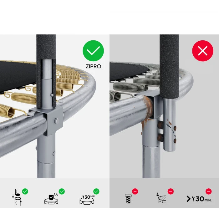 Батут Zipro Jump Pro с наружной сеткой 8 футов 252 см черно-зеленый