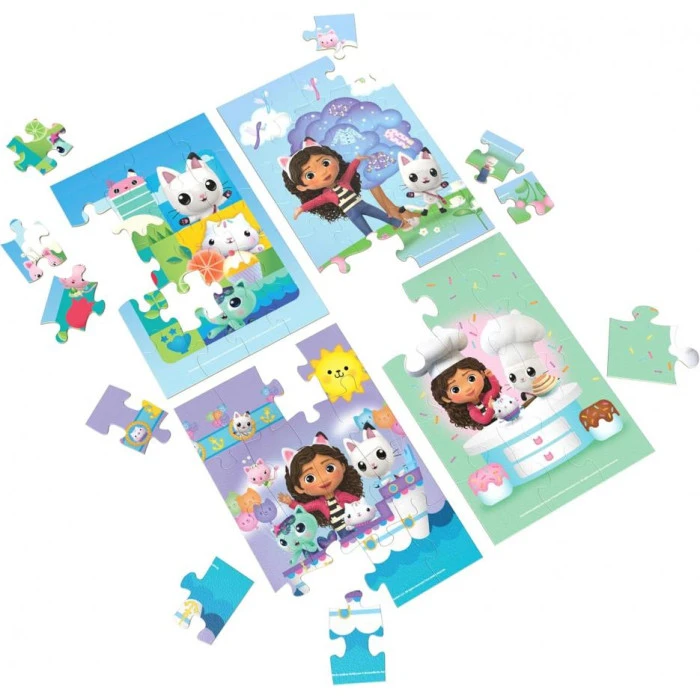 Пазл деревянный Spin Master 4в1 "Кукольный домик Габби" 23 х 15 см, 72 эл.