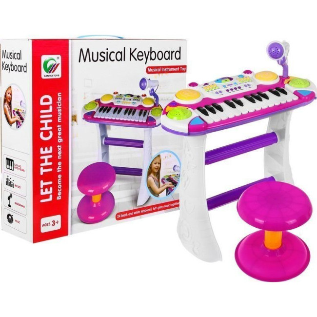 Дитячий синтезатор, рожевий