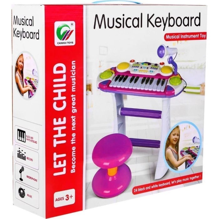 Дитячий синтезатор, рожевий