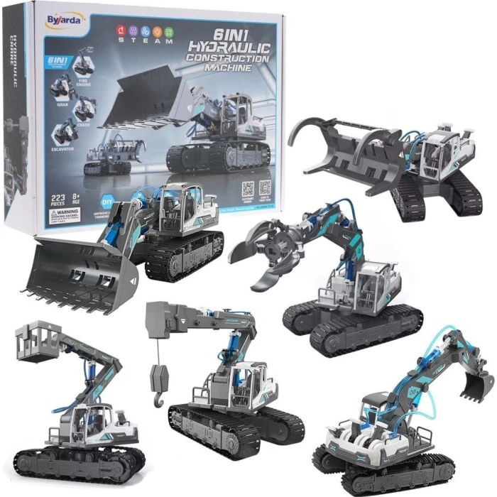 Детский конструктор машин для строительства 6в1 223 эл.