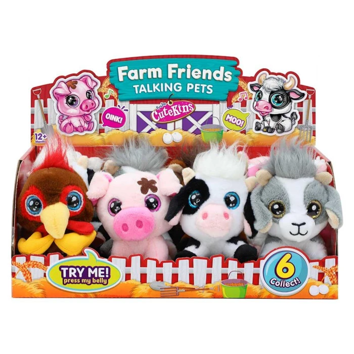 Мягкая игрушка Funville Cutekins Животные на ферме Петушок 12 см