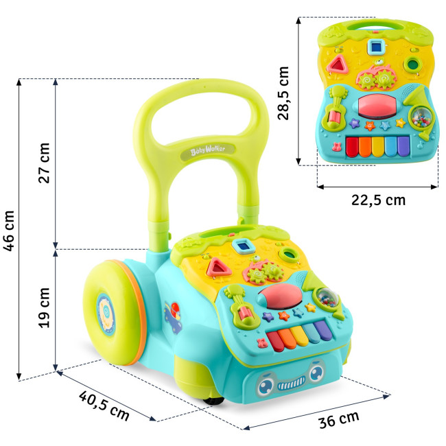 Каталка 2-в-1 интерактивная Ricokids бирюзовая