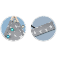 Вигвам детский с фонариками Nukido серый со звездочками