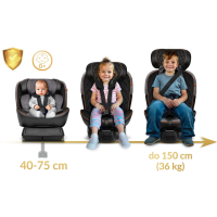 Автокресло Nukido Prestige Line ISOFIX 0-36 кг, черно-серое.