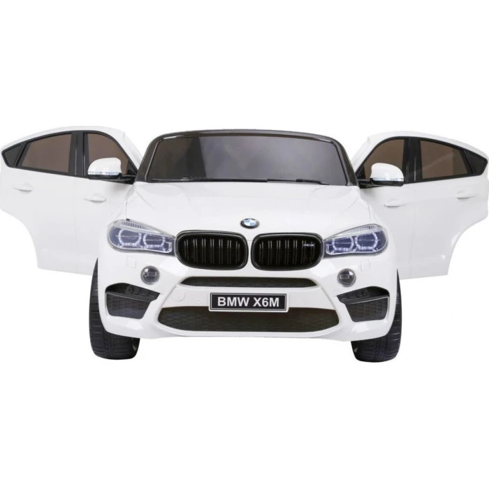 Детская аккумуляторная машинка BMW X6M XXL для 2 детей Белая