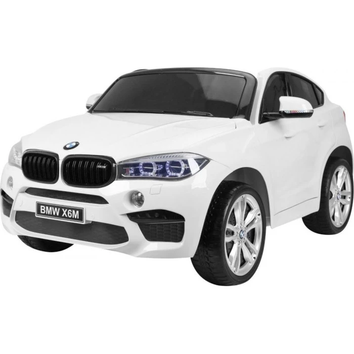 Детская аккумуляторная машинка BMW X6M XXL для 2 детей Белая