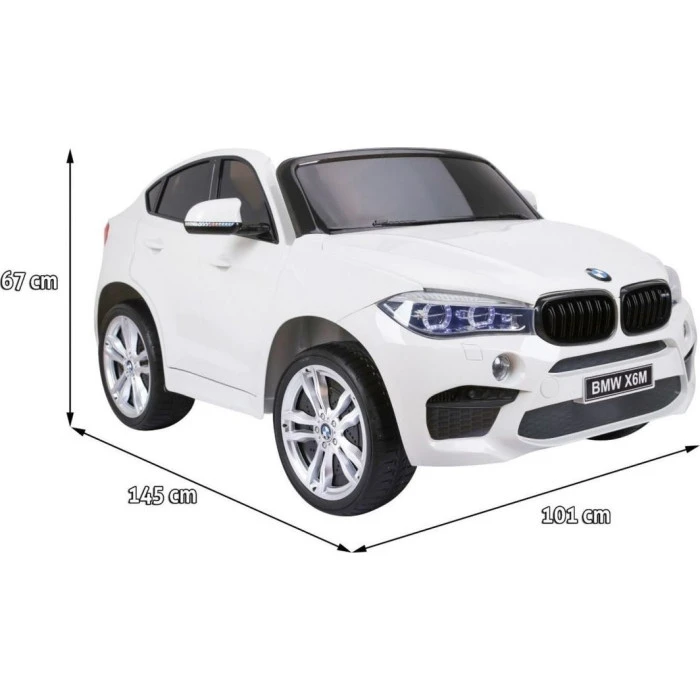 Детская аккумуляторная машинка BMW X6M XXL для 2 детей Белая