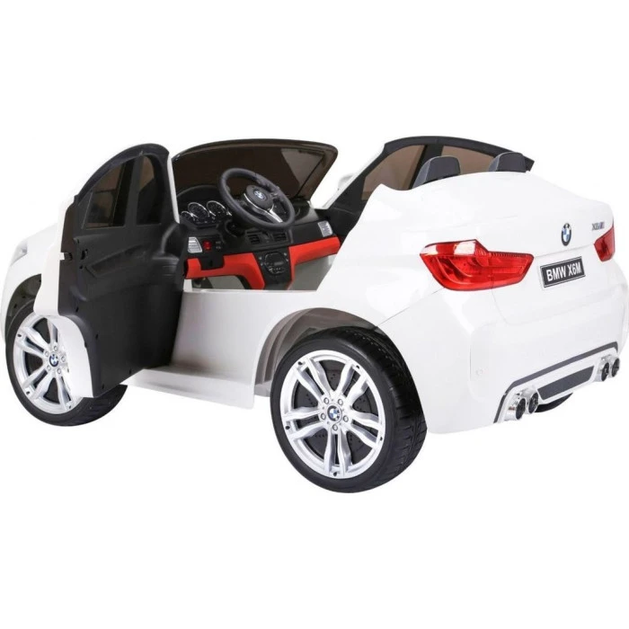 Детская аккумуляторная машинка BMW X6M XXL для 2 детей Белая