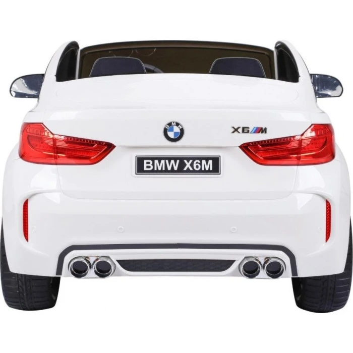 Детская аккумуляторная машинка BMW X6M XXL для 2 детей Белая