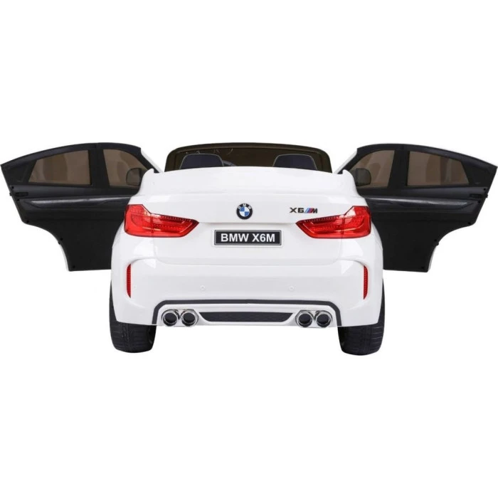 Детская аккумуляторная машинка BMW X6M XXL для 2 детей Белая