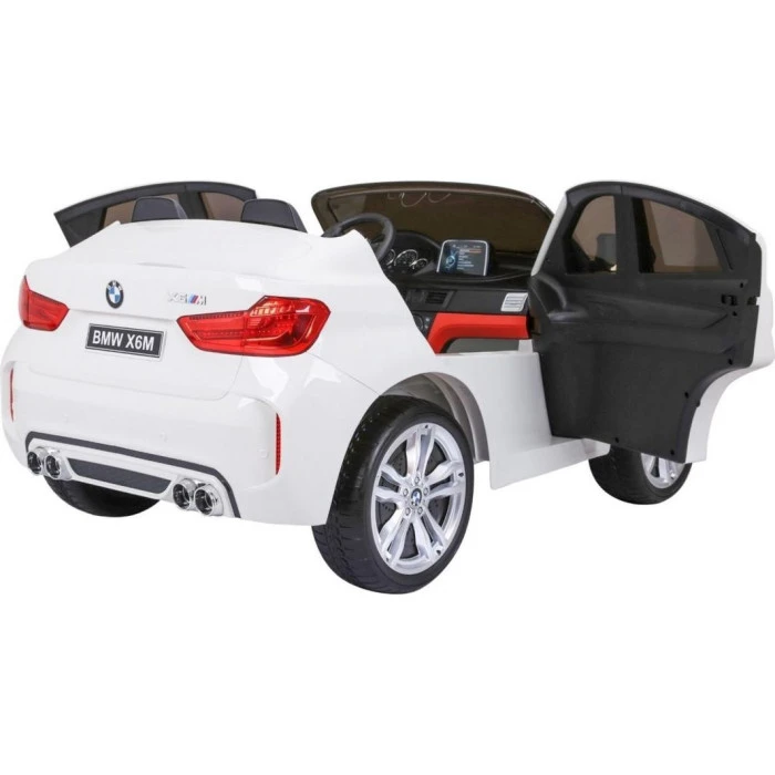 Детская аккумуляторная машинка BMW X6M XXL для 2 детей Белая