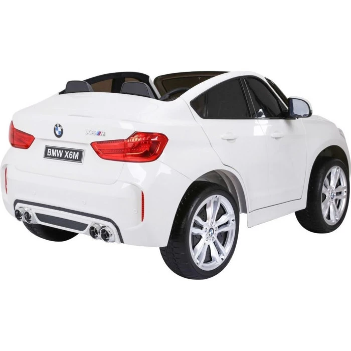 Детская аккумуляторная машинка BMW X6M XXL для 2 детей Белая