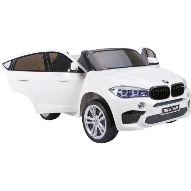 Детская аккумуляторная машинка BMW X6M XXL для 2 детей Белая