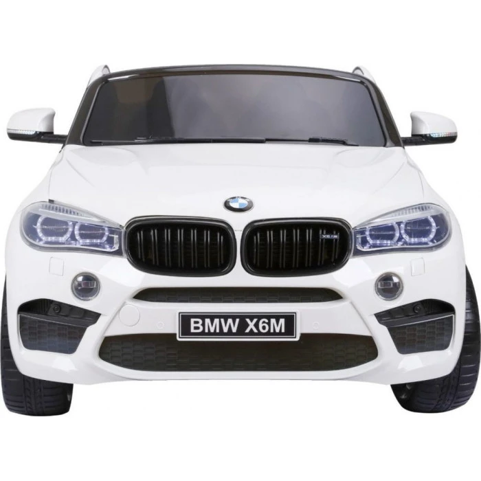 Детская аккумуляторная машинка BMW X6M XXL для 2 детей Белая