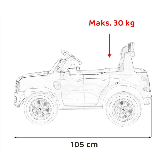 Детская аккумуляторная машинка Ford Ranger LIFT Красная