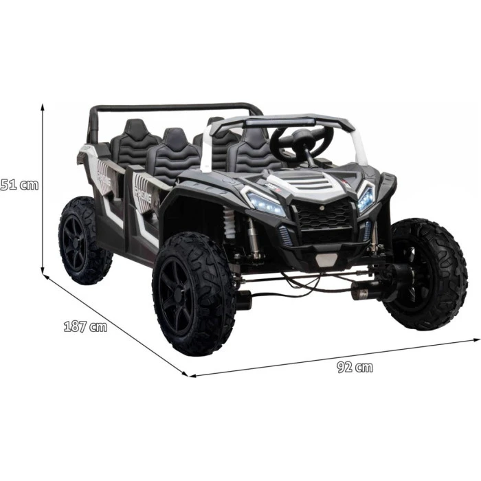 Детская аккумуляторная машинка Багги ATV RACING UTV2000 с литий-ионным аккумулятором, белая