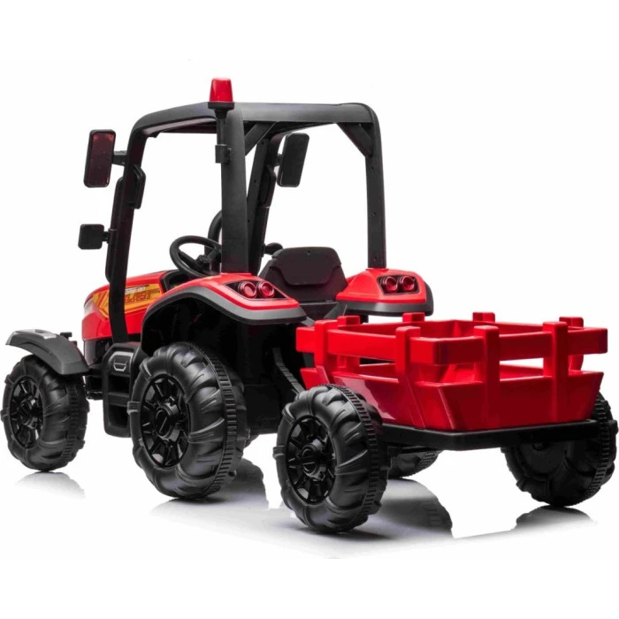 Дитячий акумуляторний трактор BLAST з причепом червоний