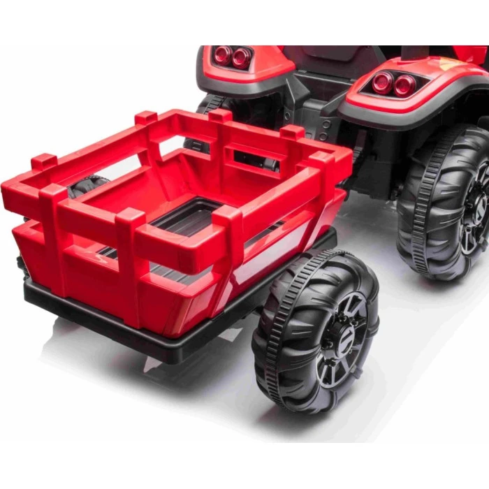 Дитячий акумуляторний трактор BLAST з причепом червоний