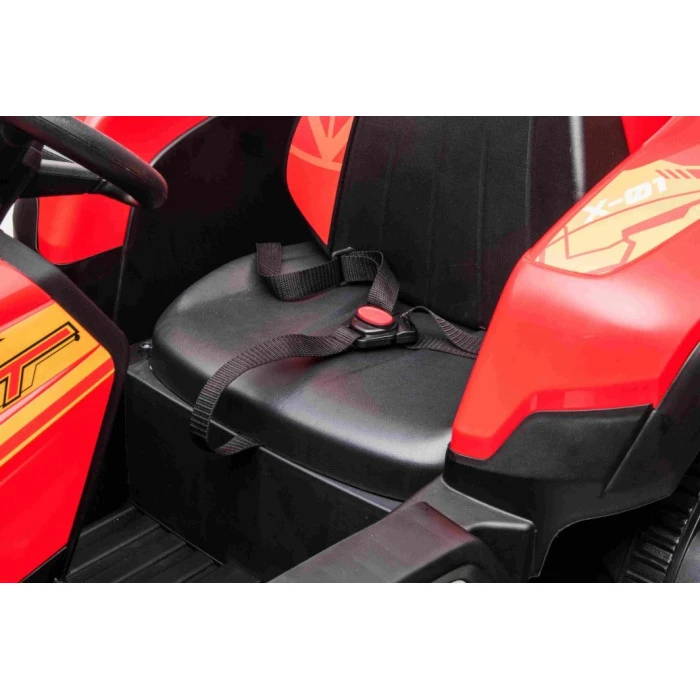 Дитячий акумуляторний трактор BLAST з причепом червоний