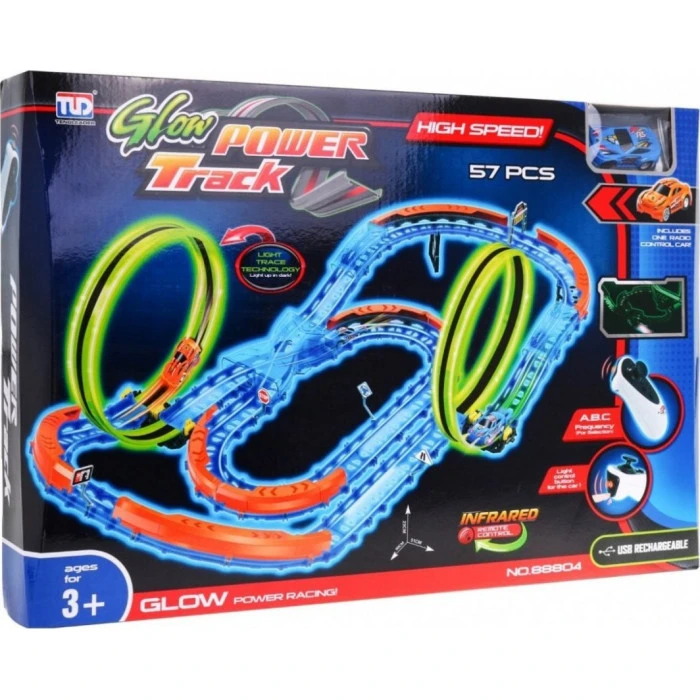 Детская гоночная трасса для детей 3+ флуоресцентная