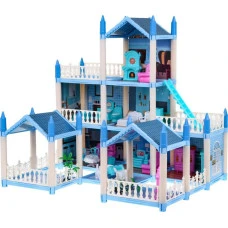 Ляльковий будиночок 6+ 3-х поверховий Синій