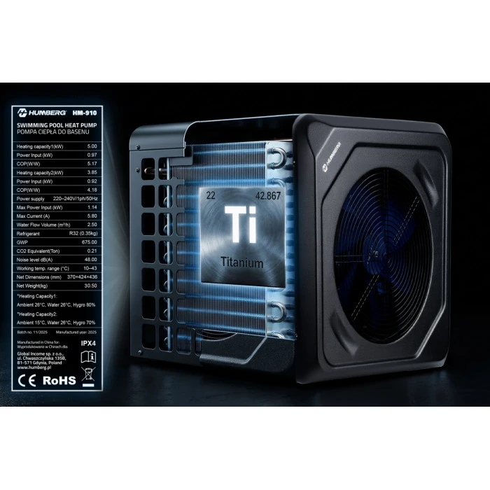 Тепловий насос для басейну Humberg HM‑910 5 кВт