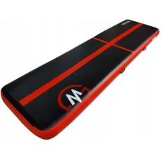 Мат надувной гимнастический MASTER, 400 x 100 x 20 см, черно-красный.