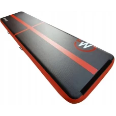 Мат надувной гимнастический MASTER, 400 x 100 x 20 см, черно-красный.