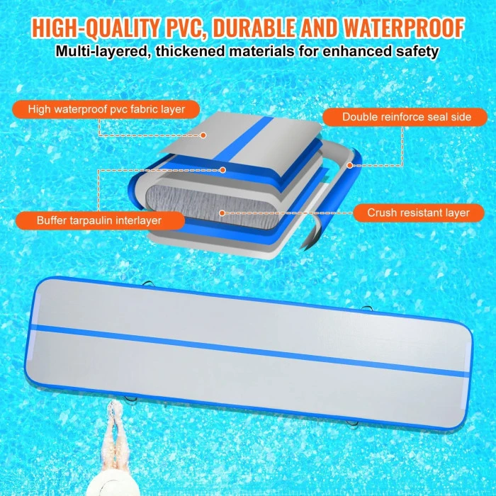 Надувной коврик VEVOR 398 x 101 x 10 см, бело-синий