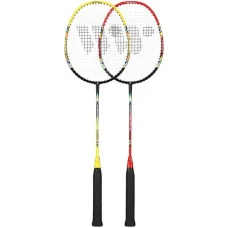 Ракетки для бадминтона WISH FUSIONTEC 777K, желто-красные.