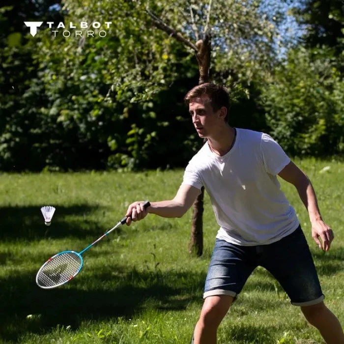 Ракетки для бадминтона Talbot-Torro 4 Fighter, красно-синие.