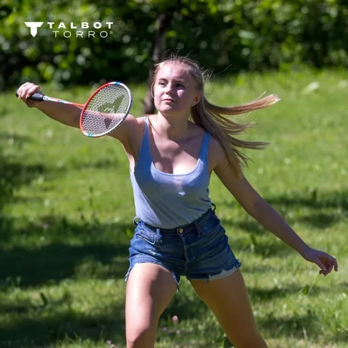 Ракетки для бадминтона Talbot-Torro 4 Fighter, красно-синие.