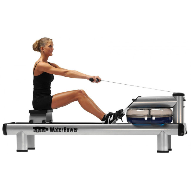 Гребной водный тренажер WaterRower M1 HiRise S4 Aluminum серый