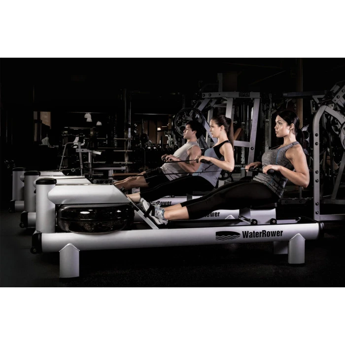 Гребной водный тренажер WaterRower M1 HiRise S4 Aluminum серый