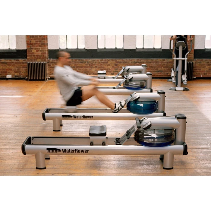Гребной водный тренажер WaterRower M1 HiRise S4 Aluminum серый