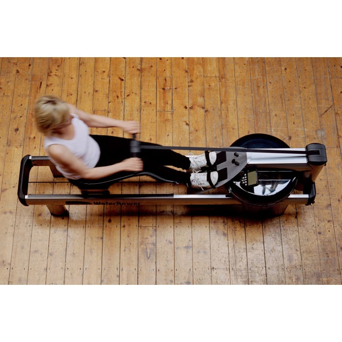 Гребной водный тренажер WaterRower M1 HiRise S4 Aluminum серый