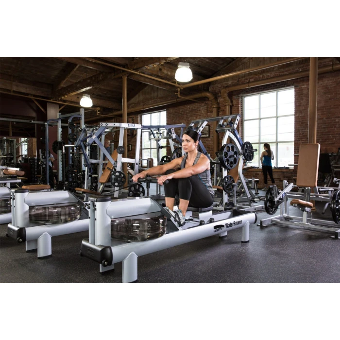 Гребной водный тренажер WaterRower M1 HiRise S4 Aluminum серый