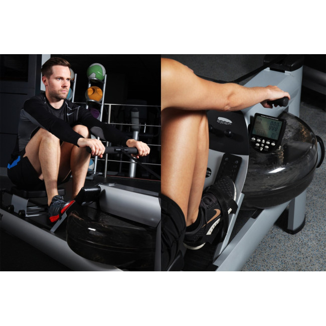 Гребной водный тренажер WaterRower M1 HiRise S4 Aluminum серый