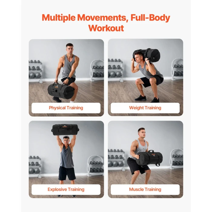 Тренировочная сумка VEVOR 11-34 кг, черная