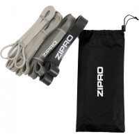 Набір стрічок-еспандерів для вправ Zipro PowerBand 4 шт. чорно-сірий